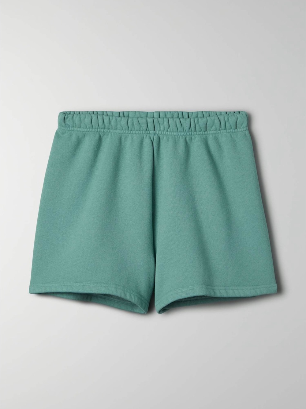 Aritzia Tna Cozy SweatFleece Perfect Hi-Rise Mini Shorts Yucca Green